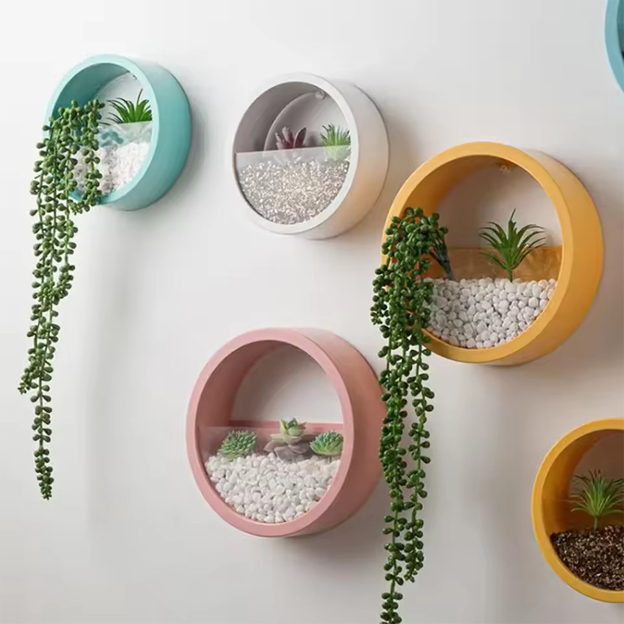 Snake Plant Ceramic - Round Wall Mount Planter Pot 3