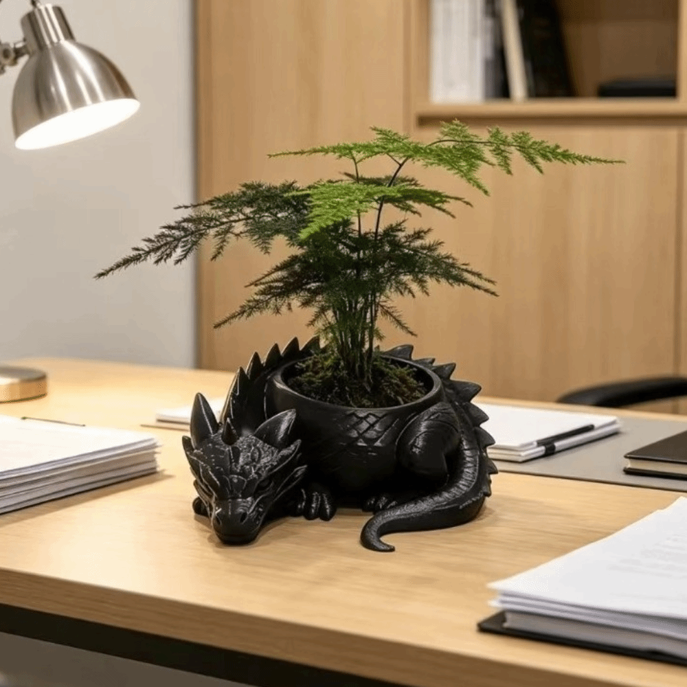 Snake Plant Ceramic - 3D Printed Dragon Shaped Plant Pot