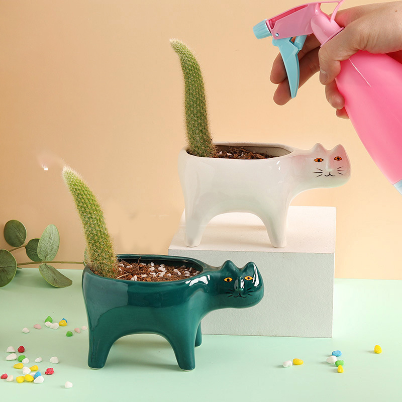 Cute Cat Ceramic Garden Flower - đánh giá và giá Snake Plant Ceramic