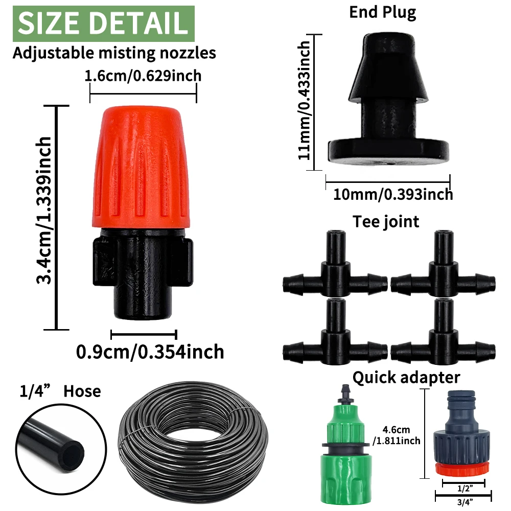 Fog Nozzles Irrigation Kit 5M- - đánh giá và giá Plant Parent Kit