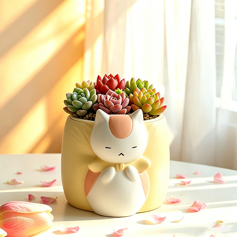 Sleepy Chubby Cat Resin Succul - đánh giá và giá Snake Plant Ceramic